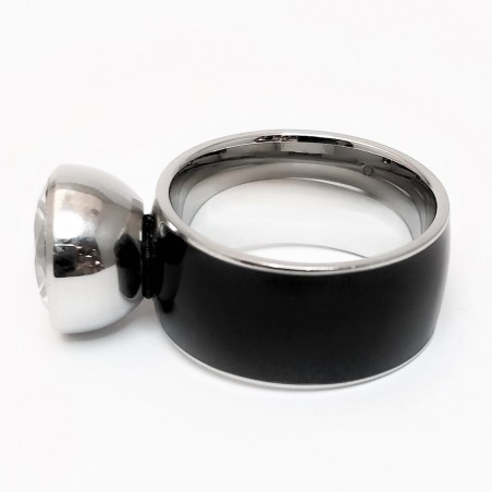 Stalen & Zwarte Keramische Ring met Geschroefde Zirkonia