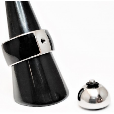 Stalen & Zwarte Keramische Ring met Geschroefde Zirkonia