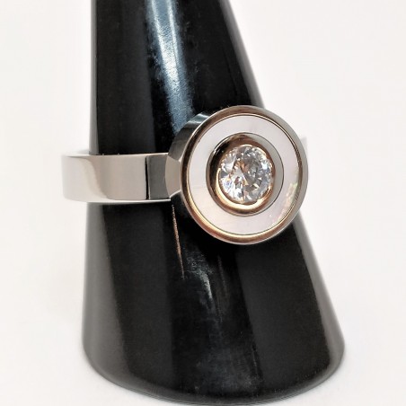 Roestvrij Staal Ring met Verwisselbaar-Zirkonia