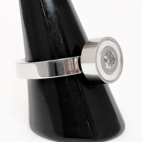 Roestvrij Staal Ring met Verwisselbaar-Zirkonia