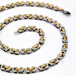 60cm x 4,5mm Goudkleur-Zilverkleur Roestvrijstalen Koningsketting