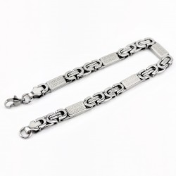 8mm Stalen Koningsarmband met Griekse-Schakels