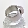 Brede Stalen Ring met Rozenkwarts Steen