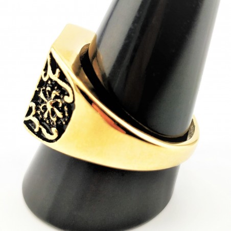 Gouden Roestvrij Staal Ring Fleur-de-lis