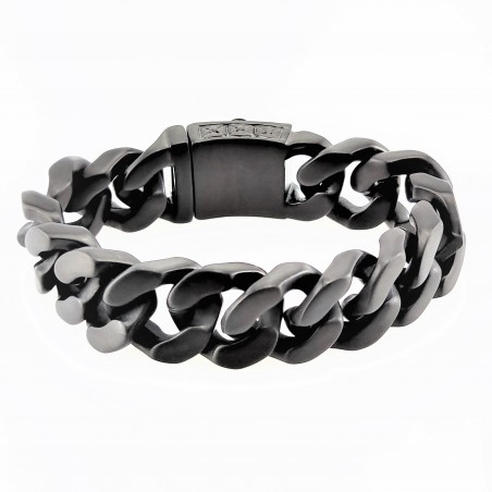 XXL Schedel-Armband van Matzwarte Roestvrijstalen
