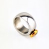 Zilverkleur-Goudkleur Roestvrijstalen Brede-Ring met Zirkonia