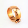 Roségoudkleurig Roestvrijstalen Brede-Ring met Zirkonia