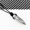 Leren Ketting met Geknoopte Grote Stalen Bullet