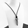 Leren Ketting met Geknoopte Grote Stalen Bullet