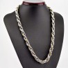 55cm x 10mm Gevlochten Ketting - Stalen Zilverkleur-Goudkleur - Schakelketting Heren - Dames
