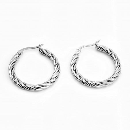 Gedraaid ∅28mm Oorringen - Roestvrij Stalen - Oorbellen Dames