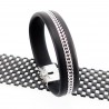 Zwart Leren Armband met Gourmet-Ketting