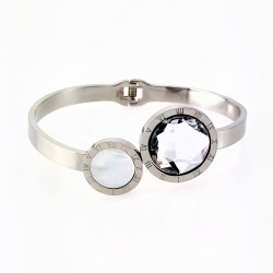 Roestvrijstalen Slavenarmband met Grote Cirkels
