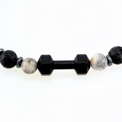 Prachtige Armband van zilverkleurige Jaspis Stenen