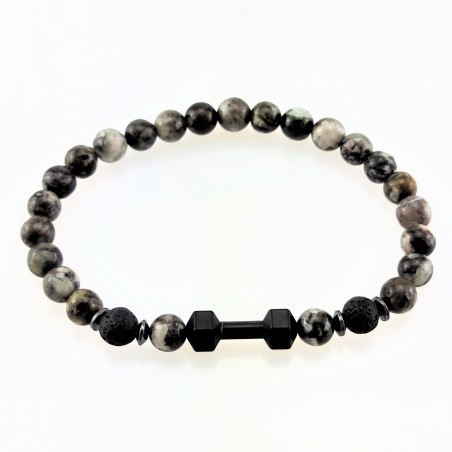 Prachtige Armband van Grijze Jaspis Stenen