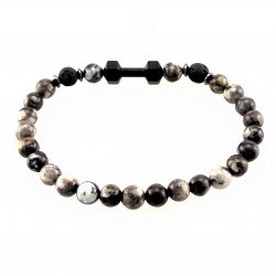 Prachtige Armband van Grijze Jaspis Stenen