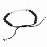 Zwarte Onyx Armband met Graveerplaat - Kralen Armband Dames - Heren