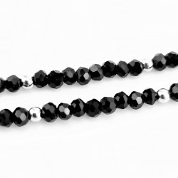Zwarte Kristallen Ketting - Choker - Damesketting