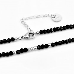 Zwarte Kristallen Ketting - Choker - Damesketting