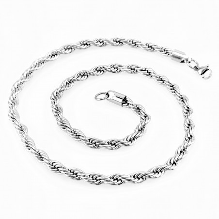 Brede Roestvrijstalen Gedraaide Koord Ketting