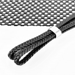 Nautische RVS Ankerarmband Zwart Gevlochten Echt Leer