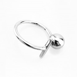 Verstellbare Ring S925 Sterling Zilver met Staaf en Bal