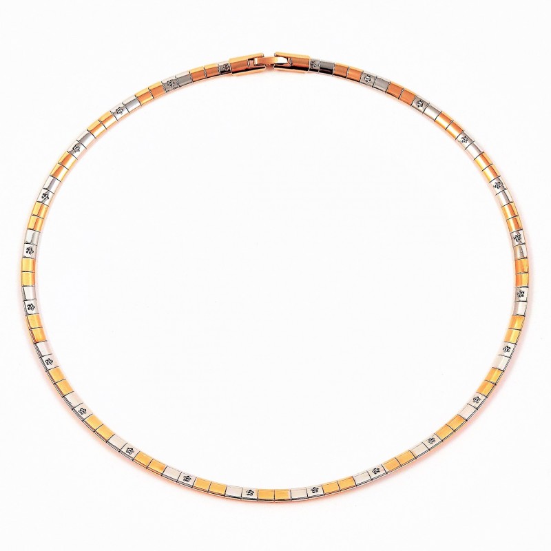 Xuping Choker Ketting Roségoudkleur-Zilverkleur Xuping Choker Ketting Roségoudkleur-Zilverkleur