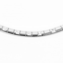 Xuping Choker Ketting Gerhodineerd Zilverkleur