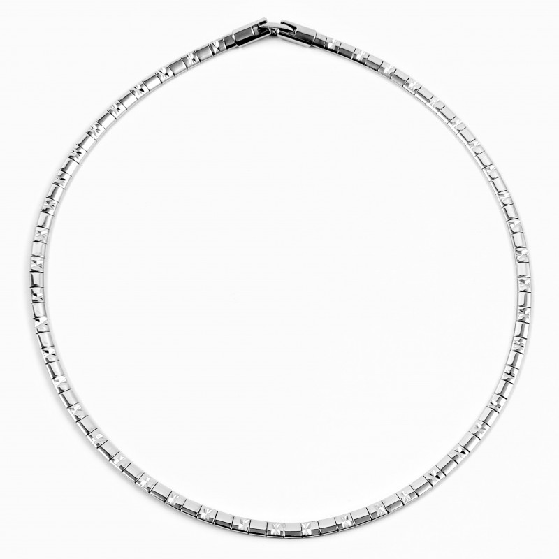 Xuping Choker Ketting Gerhodineerd Zilverkleur Xuping Choker Ketting Gerhodineerd Zilverkleur