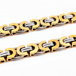 9mm Goudkleur-Zilverkleur Roestvrijstalen Platte Koningsketting