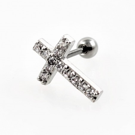 RVS Kruis Oorbel, Oor Helix, Tragus, Kraakbeen, Piercing Oorbel