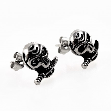 Roestvrijstalen Piratenschedel Oorbellen