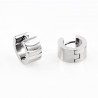Ø13mm x 7mm - Brede Oorbellen - RVS Zilverkleur - Oorringen met Ovale Lijnen-Design
