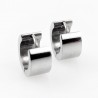 Ø13mm x 7mm - Brede Oorbellen - RVS Zilverkleur - Oorringen met Ovale Lijnen-Design