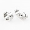 Ø13mm x 7mm - Brede Oorbellen - RVS Zilverkleur - Oorringen met Ovale Lijnen-Design