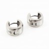 Ø13mm x 7mm - Brede Oorringen - RVS Zilverkleur - Oorbellen met Ovale lijnen-Design