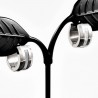 Ø13mm x 7mm - Brede Oorringen - RVS Zilverkleur - Oorbellen met Ovale lijnen-Design