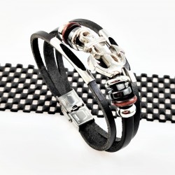 Leren Armband met RVS Anker...