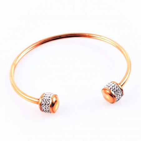 Roségoudkleurige Roestvrijstalen Open-Slavenarmband