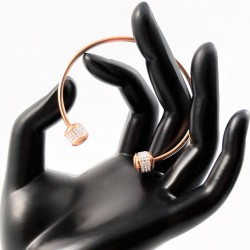 Roségoudkleurige Roestvrijstalen Open-Slavenarmband