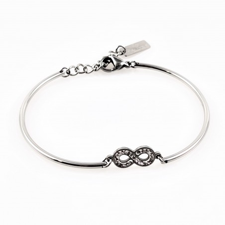 VISSON Dames Buisarmband met Infinity Hanger - Roestvrij Staal