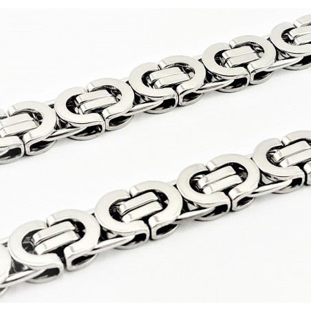55cm x 8,5mm Platte Koningsketting Heren - Roestvrij Stalen Zilver Kleur