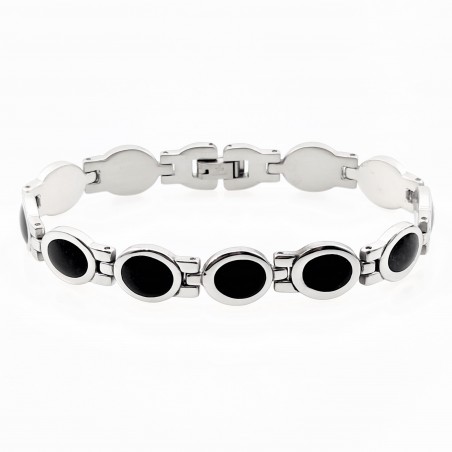 Roestvrijstalen Zwart Ovale-Schakels Armband