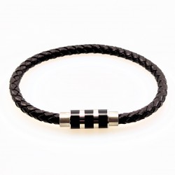 Gevlochten Donkerbruin Leren Armband