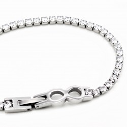 RVS Zirkonia's Tennisarmband met Infinity Hanger