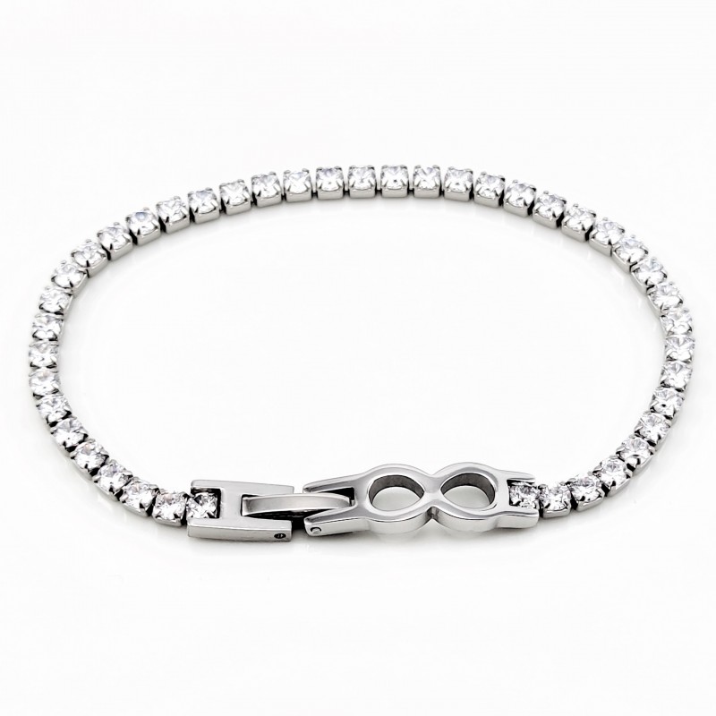 RVS Zirkonia's Tennisarmband met Infinity Hanger RVS Zirkonia's Tennisarmband met Infinity Hanger