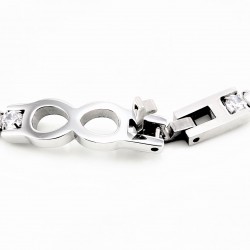 RVS Zirkonia's Tennisarmband met Infinity Hanger