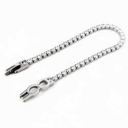 RVS Zirkonia's Tennisarmband met Infinity Hanger