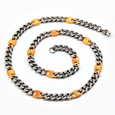 Zilver/Goudkleur Roestvrijstalen Gourmet Ketting