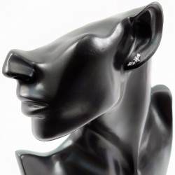 RVS Ster Oorbel met Zirkonia's - Oor Helix - Tragus Kraakbeen